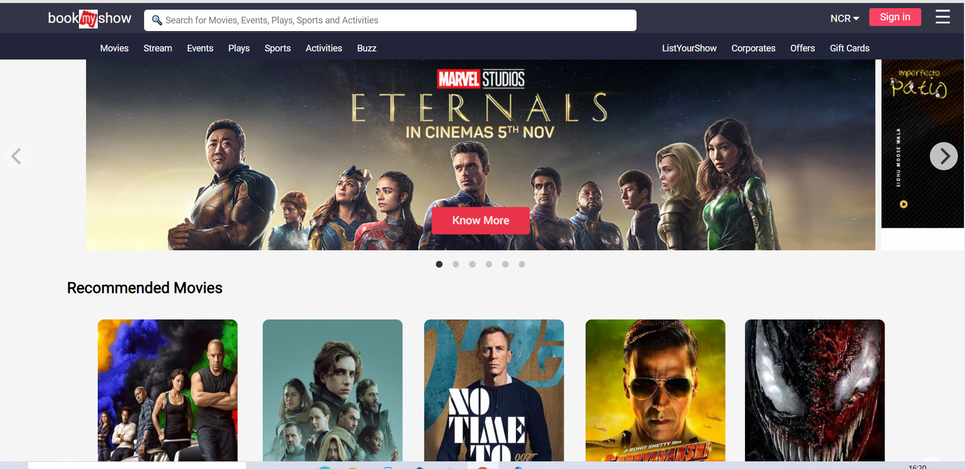 BookMyShow Clone screenshot